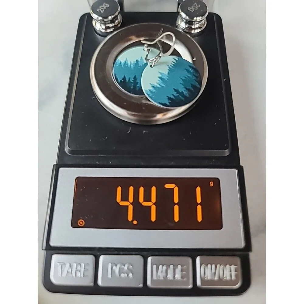 Nature Cast Dangle Trees On Disc Pierced Earrings